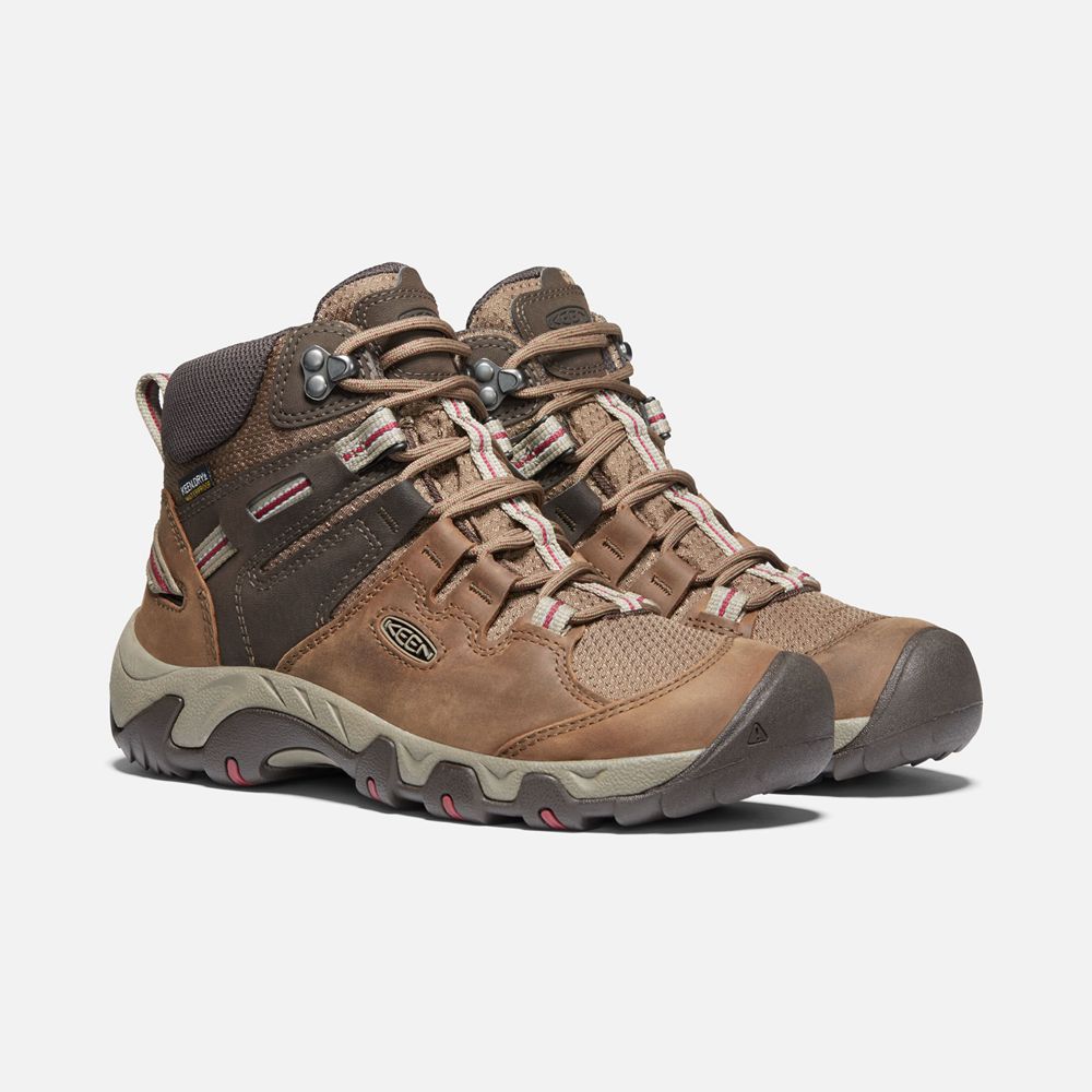 Bottes de Randonnée Keen Femme Marron | Steens Cuir Waterproof | SREPI-2153